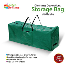 Premium Christmas Decorations Storage Bag with Handles and Side Pouch