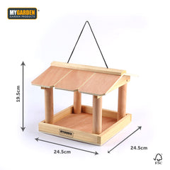 Hanging Wooden Bird Table Feeder for Garden