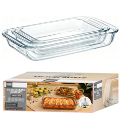 3PK Glass Baking Tray