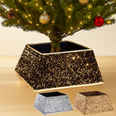 Christmas-Square Tree Skirt Black/Gold (12)