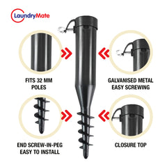 Screw-In Ground Spike for Rotary Airers
