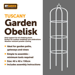 Tuscany Garden Obelisk for Climbing Plants and Vines