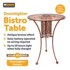 Solar Powered Garden Downlighter Bistro Table