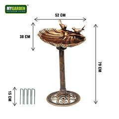 Weatherproof Bird Bath with Bird Figurines