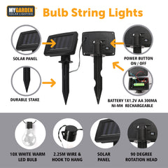 20PK LED Bulb String Lights for Outdoor Garden and Decoration