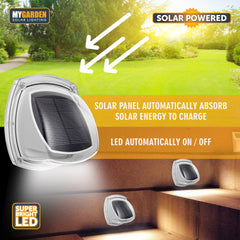 2PK Solar Powered Wall Lights for Outdoor Garden and Pathway Lighting
