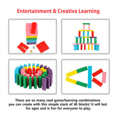 40 Pieces Multi-Coloured Mega Tumble Tower