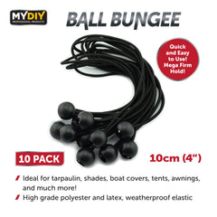 10-Pack 4-Inch Heavy-Duty Bungee Set