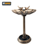 Weatherproof Bird Bath with Bird Figurines