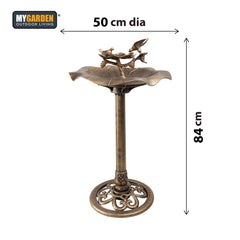 Weatherproof Bird Bath with Figurines & Tray