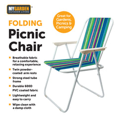 2PK Folding Picnic Chairs for Outdoor Comfort and Easy Storage