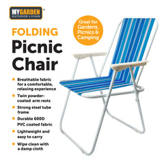 2PK Folding Picnic Chairs for Outdoor Comfort and Easy Storage