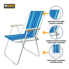 2PK Folding Picnic Chairs for Outdoor Comfort and Easy Storage