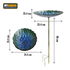Decorative Glass Bird Bath for Garden Wildlife