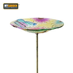 Decorative Glass Bird Bath for Garden Wildlife