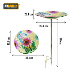 Decorative Glass Bird Bath for Garden Wildlife