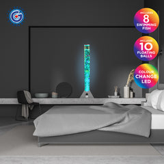 90cm Tall Color Changing LED Fish Bubble Lamp