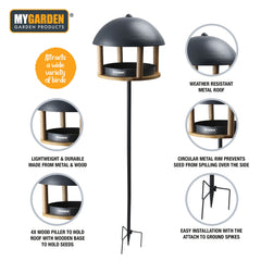 Metal Dome Bird Feeder for Outdoor Gardens