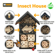 Decorative Wooden Insect House for Garden Wildlife