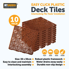 10pk Easy Click Plastic Deck Tiles