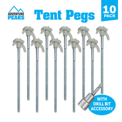 10 Pack Glow-in-the-Dark Tent Pegs for Night Visibility