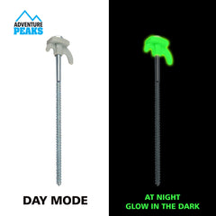 10 Pack Glow-in-the-Dark Tent Pegs for Night Visibility