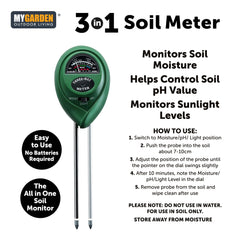 3-in-1 Soil pH Meter for Garden Testing