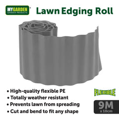 9 Meter Flexible Lawn Edging Roll for Garden Borders