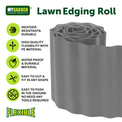 9 Meter Flexible Lawn Edging Roll for Garden Borders