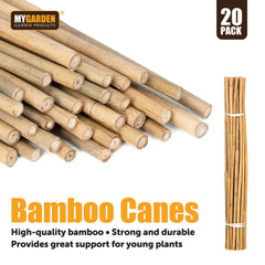 20 Pack of Sturdy Bamboo Canes for Garden Support