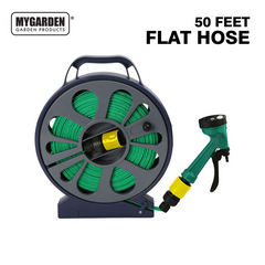 15m Roll Flat Garden Hose with Spray Gun