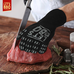 Heat Resistant Barbecue Gloves with Non-Slip Grip and Lining