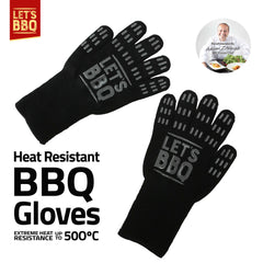Heat Resistant Barbecue Gloves with Non-Slip Grip and Lining
