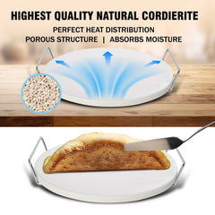 Barbecue Pizza Stone Set with Heat Retention and Cutter