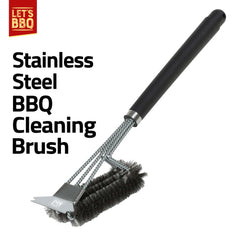 Barbecue Grill Cleaning Brush with Long Handle and Scraper