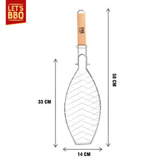 Barbecue Fish Grilling Basket with Non-Stick Coating and Locking Lid