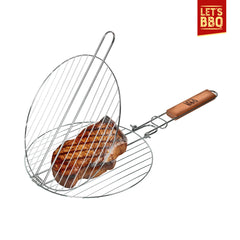 Barbecue Grilling Basket with Secure Locking Lid and Non-Stick Coating