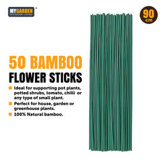 50 Pack Bamboo Flower Sticks for Gardening