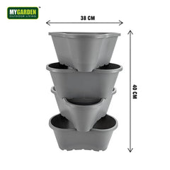 4-Tier Flower Pot-Grey