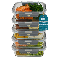 5PK Glass Container With Lid