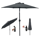 Market Umbrella with Easy Crank Lift Grey