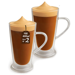 2PK 400ml Double Wall Mug
