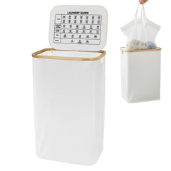 Bamboo Laundry Box + Inner Bag White