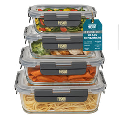 4PK Glass Container With Lid
