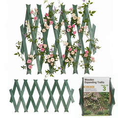 3PK Wooden Trellis Green 180*30cm