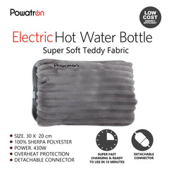 Rechargeable Electric Hot Water Bottle with Super Soft Teddy Fabric