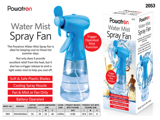 Water Mist Spray Fan Blue