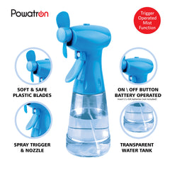 Portable Water Mist Spray Fan For Cooling