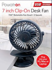 Portable 7-Inch Clip-On Fan For Desk