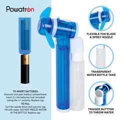 Portable Water Mist Spray Fan For Cooling
